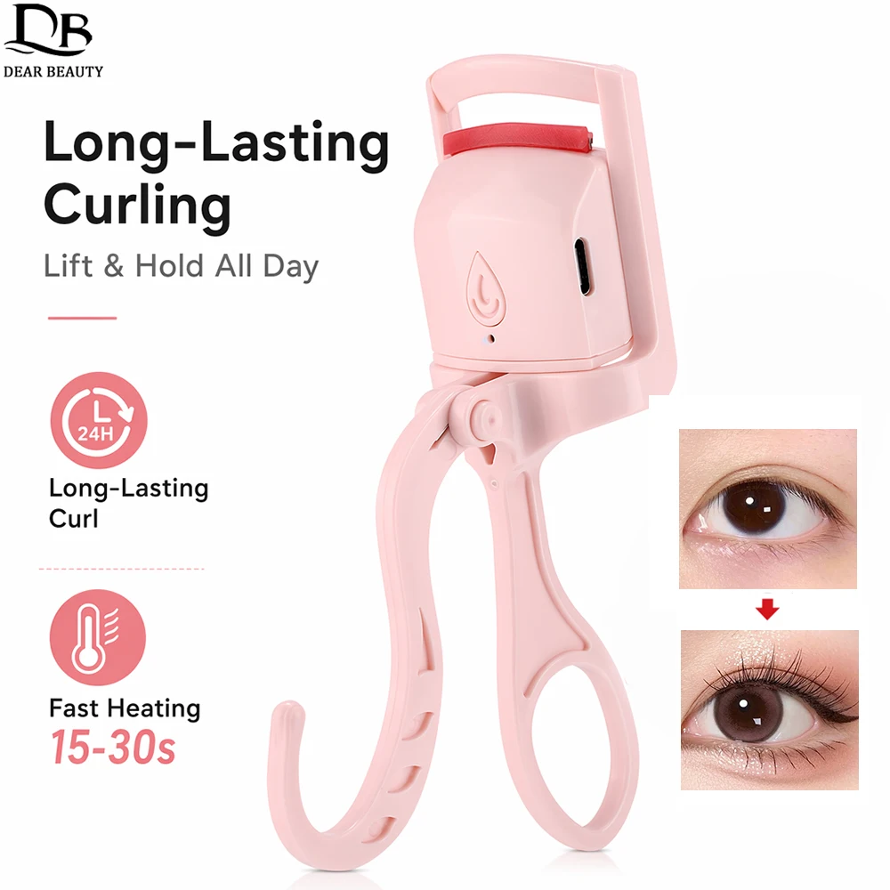 Electric Heated Eyelash Curler Comb Rechargeable Fast Heating Eyelash Curling Machine Long-Lasting Naturally Makeup Tool