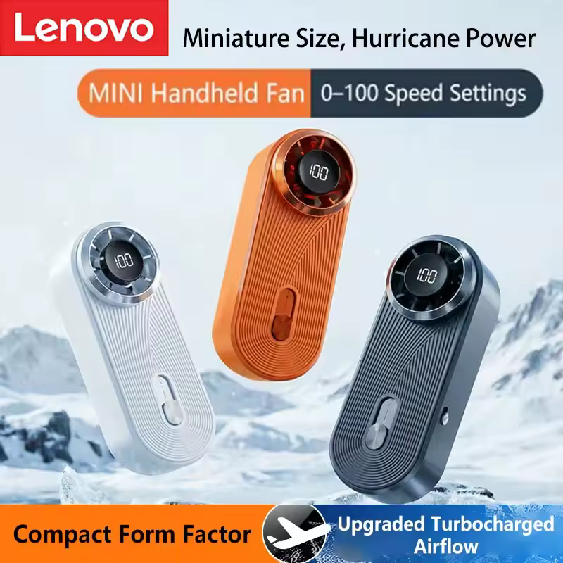 Lenovo 2026 New High-speed Handheld Fan Usb Outdoor Portable Silent Infinite Speed Regulation Violent Mini Fan