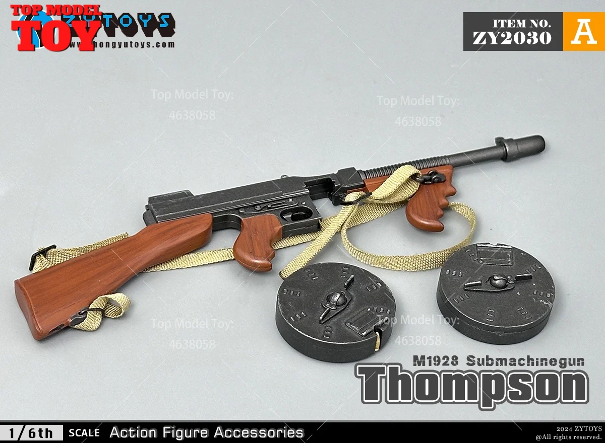 ZYTOYS ZY2030 1/6 M1928 Thompson Mitragliatrice Modello 15 cm Soldato Arma Giocattoli di Plastica Per 12 ''Action Figure Corpo Bambole