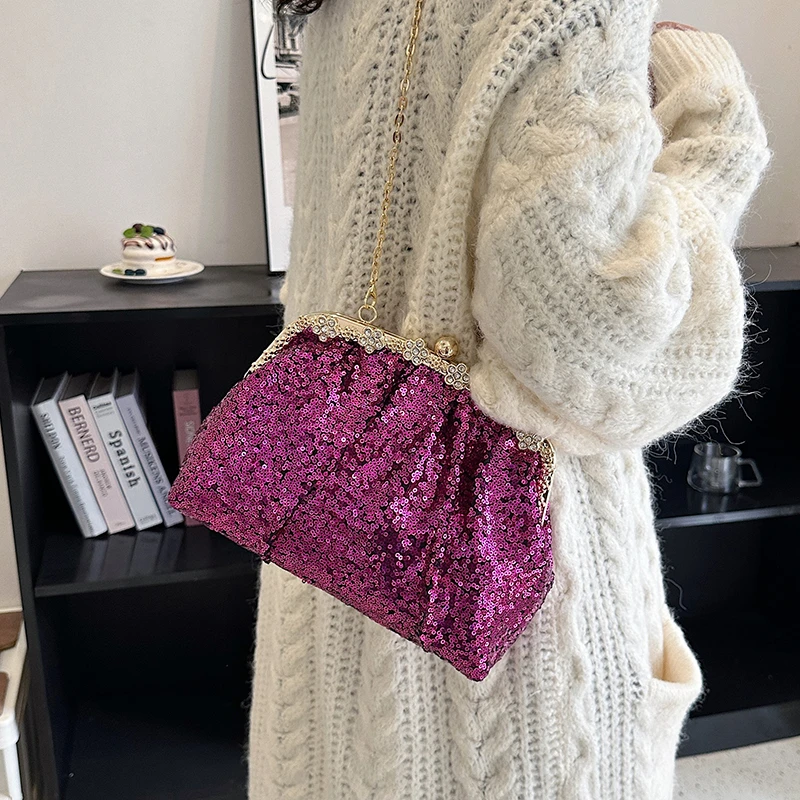 VIDSTW Strass Scintillanti Pochette Donna Elegante, Argento Classico e Versatile Tracolla Regolabile Borsa, Clutch Donna Alta Capacità per Feste, Banchetti, Matrimoni VIDSTW Strass Scintillanti Pochette Donna Elegante, Argento Classico e Versatile Tracolla Regolabile Borsa, Clutch Donna Alta Capacità per Feste, Banchetti, Matrimoni