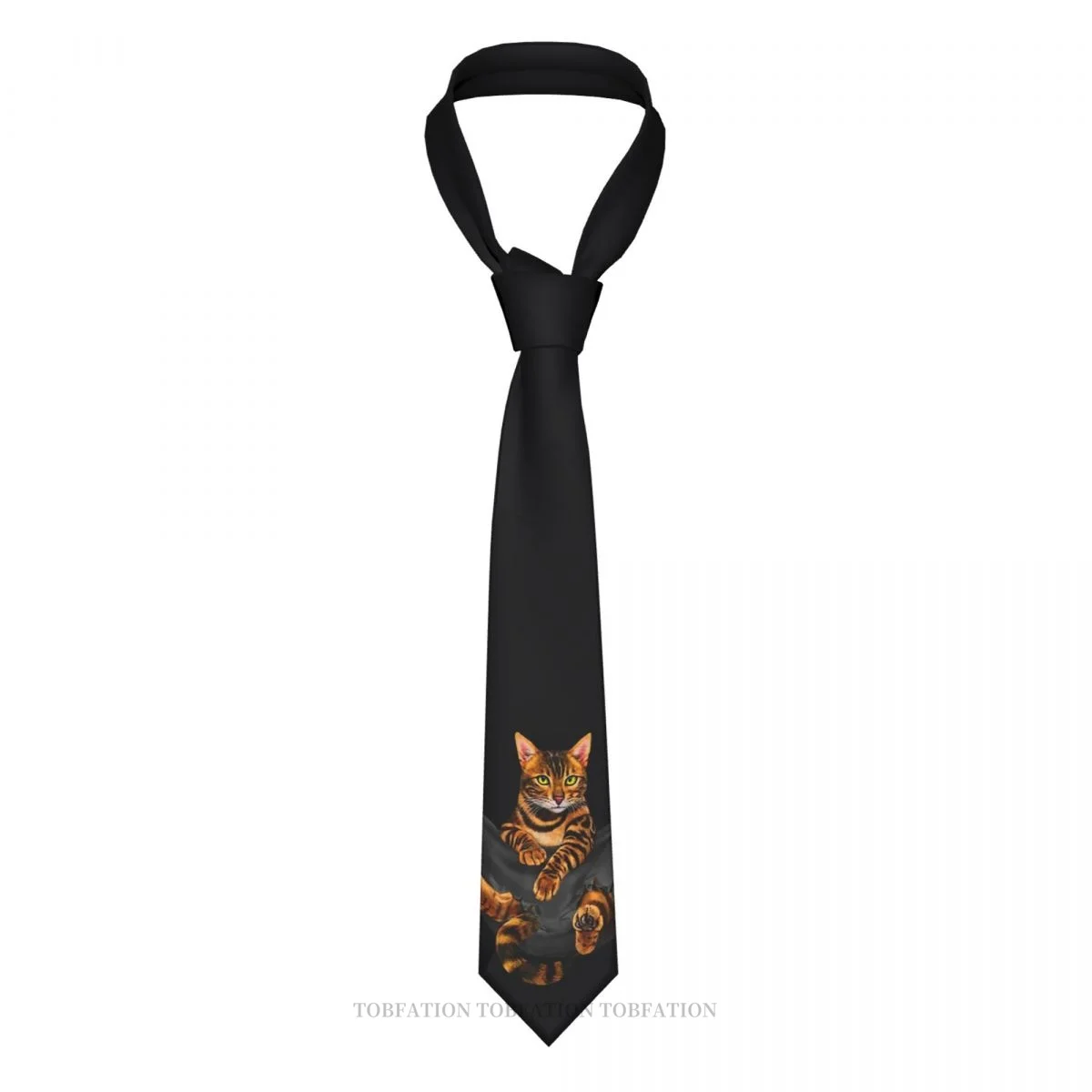 Cat In Pocket Print Ties Casual Unisex Neck Tie Shirt Decoration Narrow Striped Slim Cravat