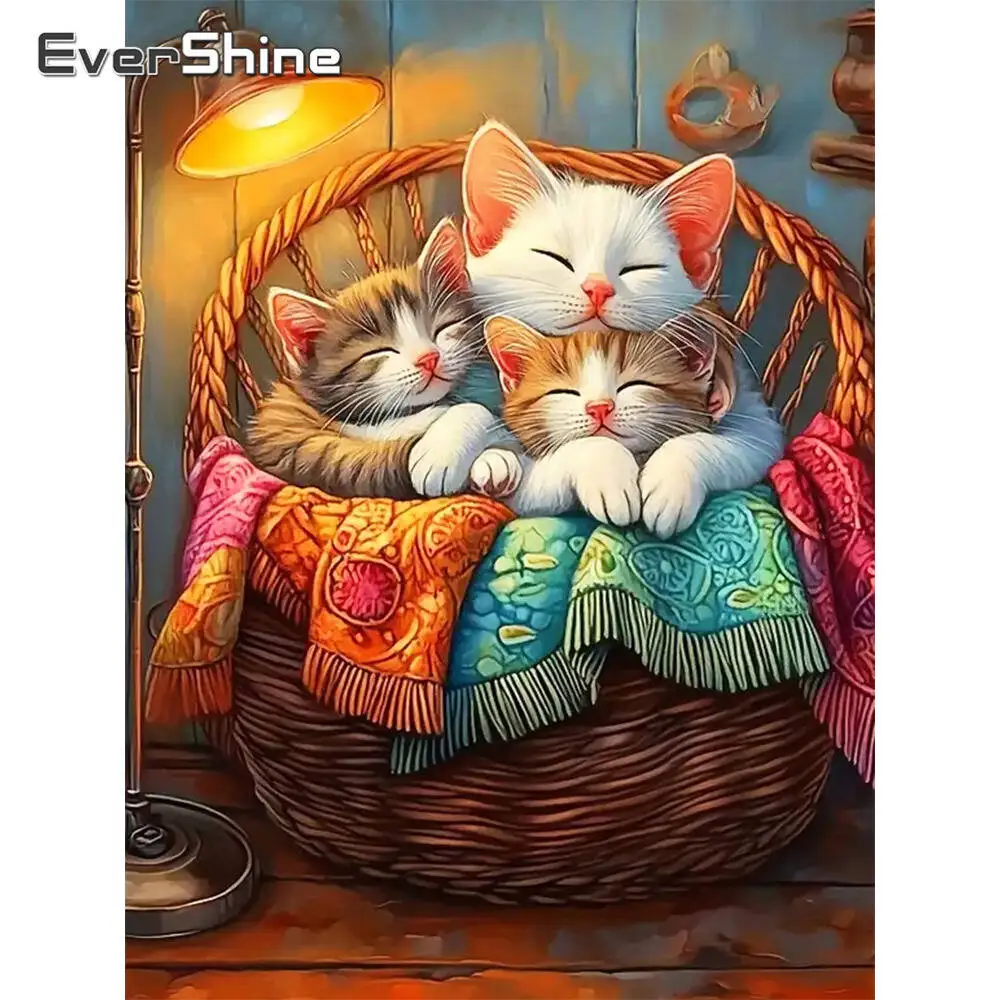 

Evershine алмазная живопись животное кошки наборы для вышивки крестом художественная корзина для вышивки Новое поступление DIY мозаика мультфильм подарок ребенку