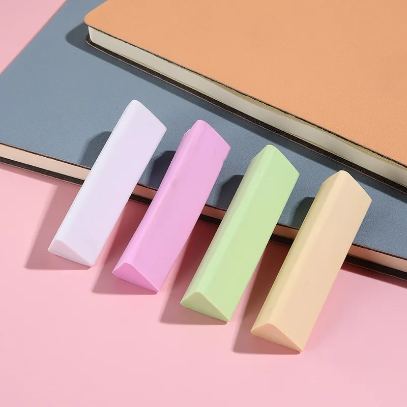 48pcs Macaroon Color Triangle Erasers for Kids Clean Rubber School Supplies Wholesale Korean Stationery Pencil Erasers Prizes
