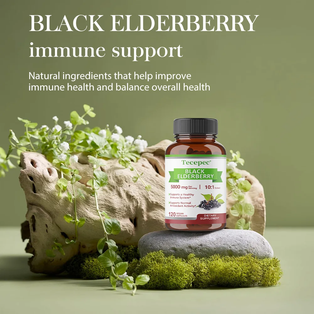 Elderberry Blackberry - Immune Support Supplement, Helps Cardiovascular Health, Regulates Blood Sugar, and Boosts Immunity