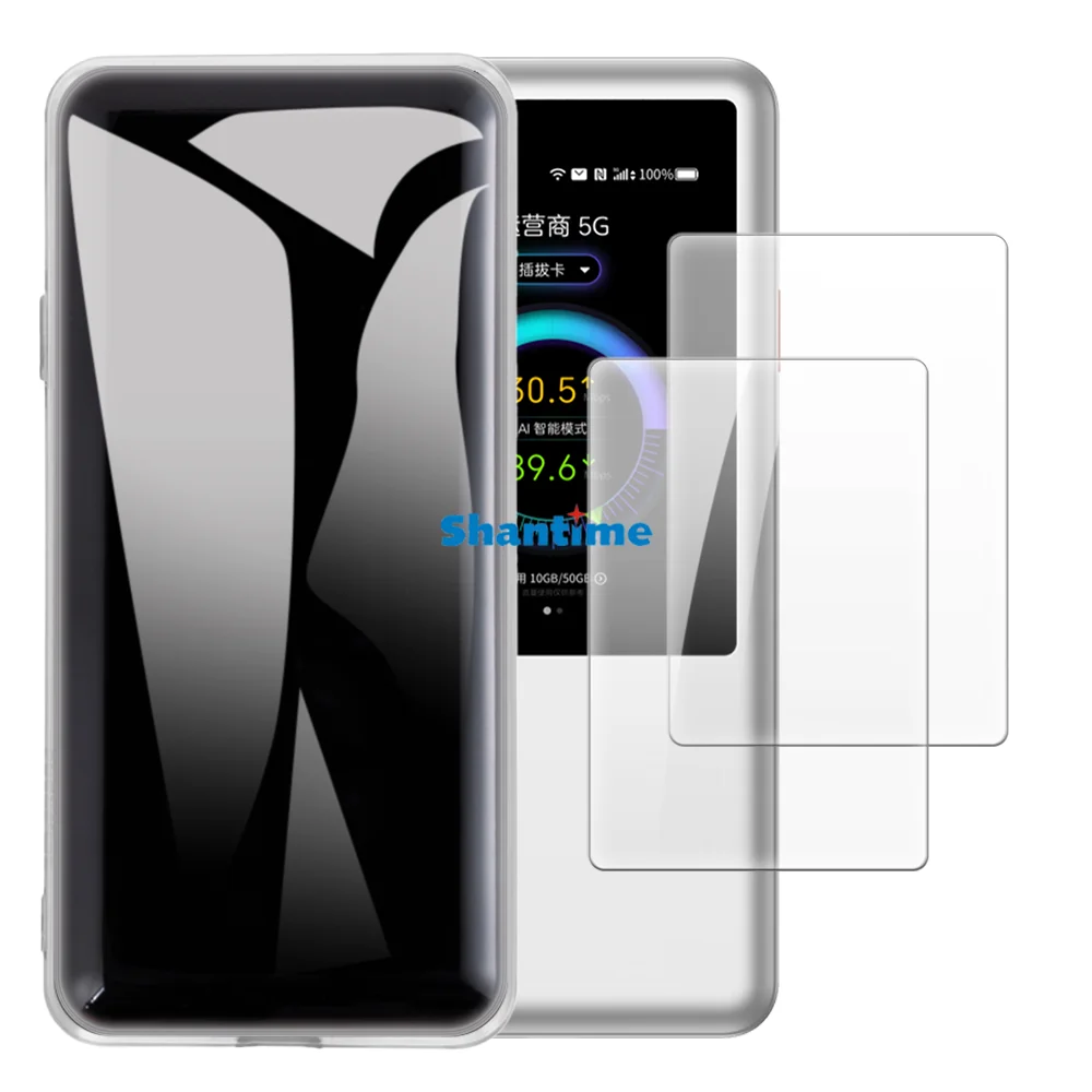 Weiche Hülle + 2er-Pack Displayschutzfolien aus gehärtetem Glas für ZTE U60 Pro MU5250, Rundumschutz