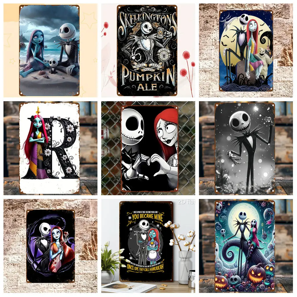 

Miniso The Nightmare Before Christmas Trendy Decor Metal Signs Tin Signs Captain Poster Decor for Bar Pub Club Wall Decoration