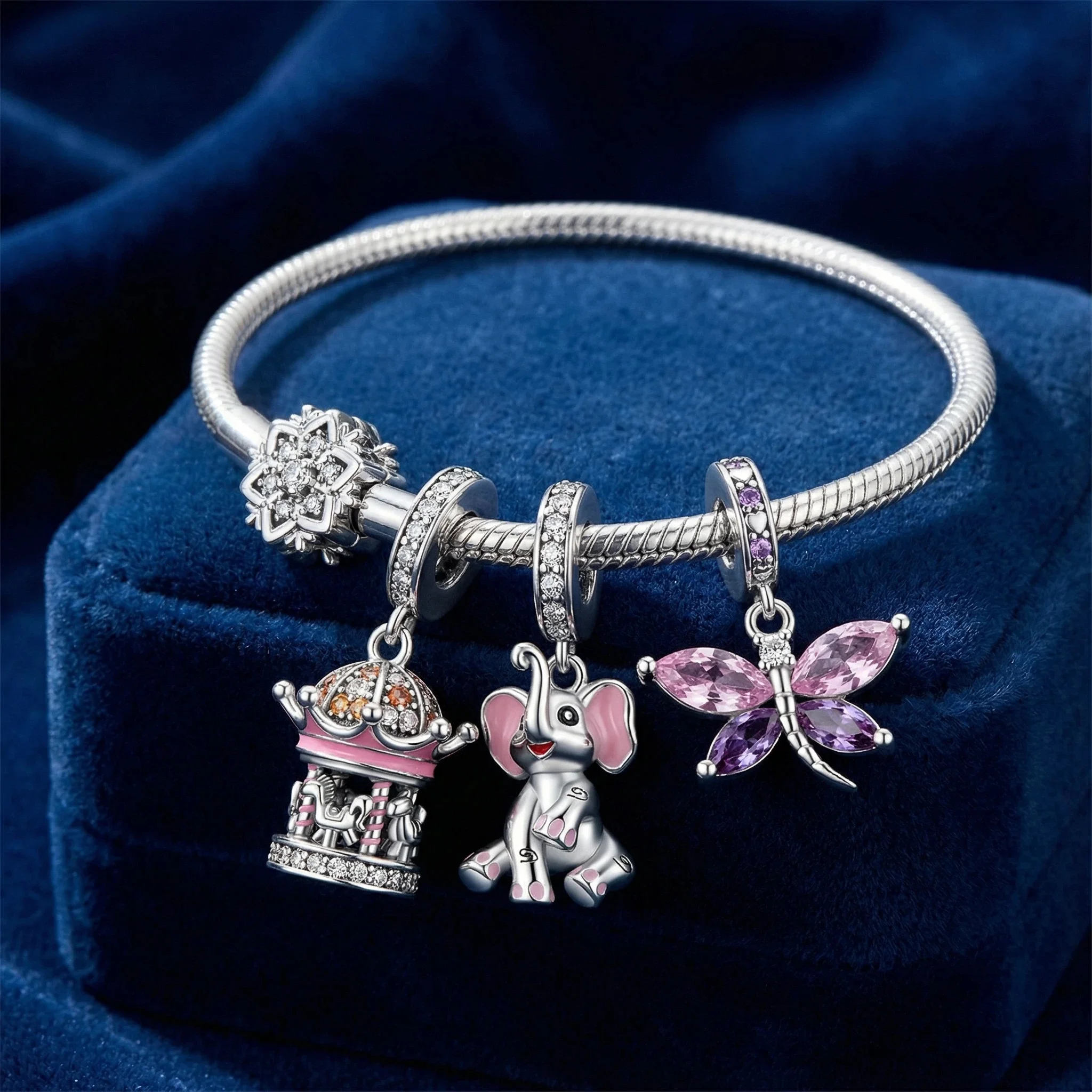 

Подвеска-шарм в виде слона из стерлингового серебра 925 пробы с кубическим цирконием, подходит для браслетов и ожерелий своими руками, подарок для нее, Colgante Plata