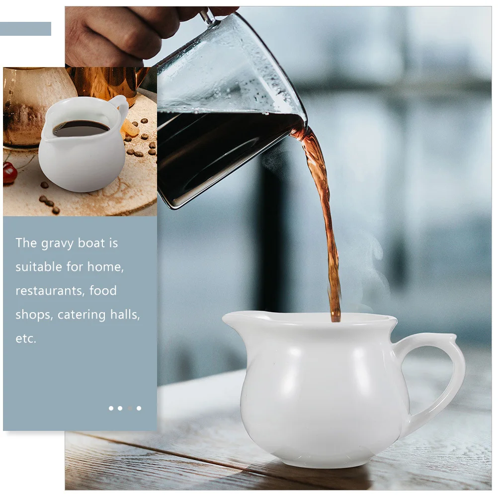 

Ceramic Gravy Boat Dispenser for Dipping Condiment Container Suitable for Home Restaurant Catering Service