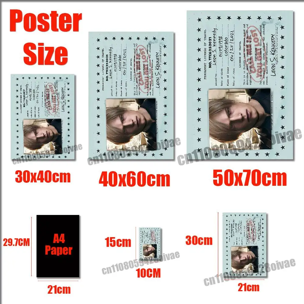 R-Resident E-Evil Leon Kennedy Poster Sticker For Bars 40x60cm Self-adhesive Ornament Collectibles Playbill Cover