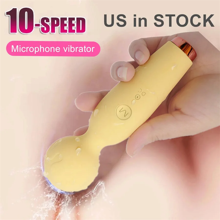 Mini Microphone AV Vibrator Powerful Magic Wand G Spot Massager Clitoris Stimulator Vibrating Dildo Sex Toys For Women Adults