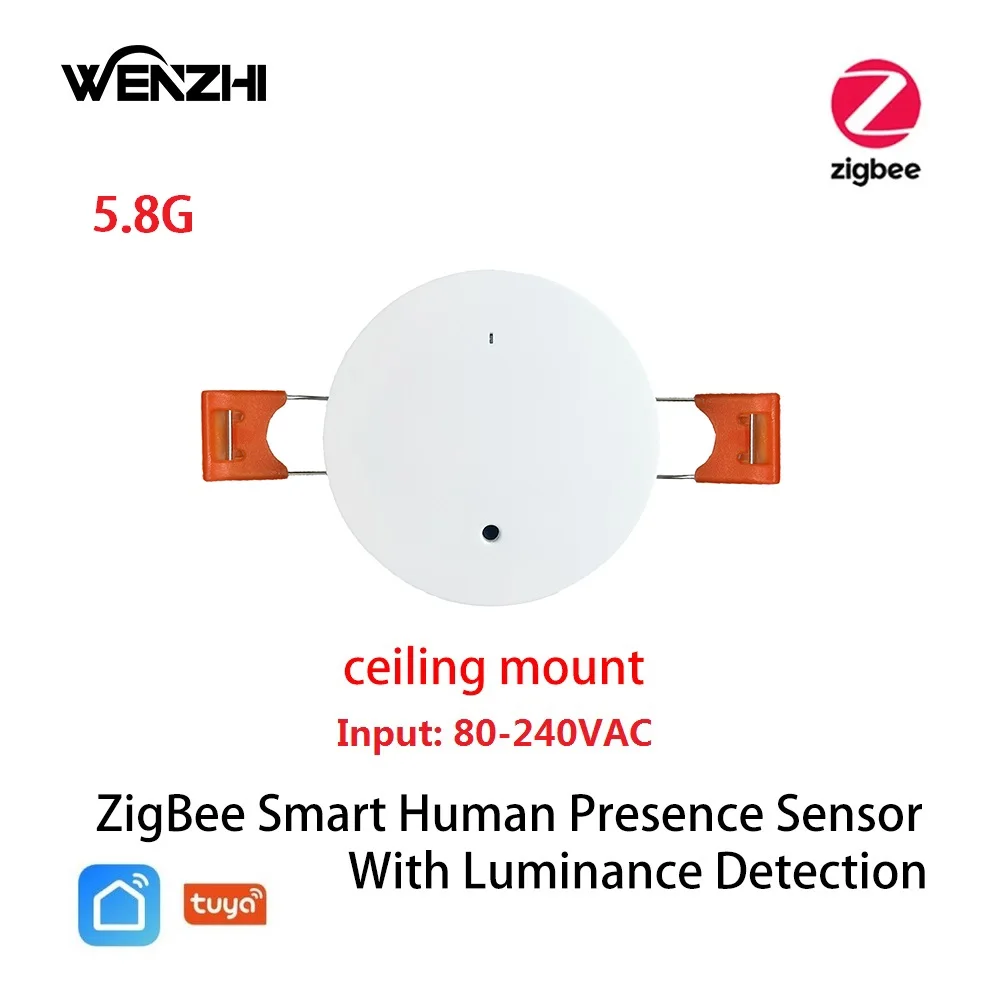 ZigBee Wifi MmWave Menselijke aanwezigheid Bewegingssensor met helderheid/afstandsdetectie 5/110/220V Tuya Smart Life Domotica