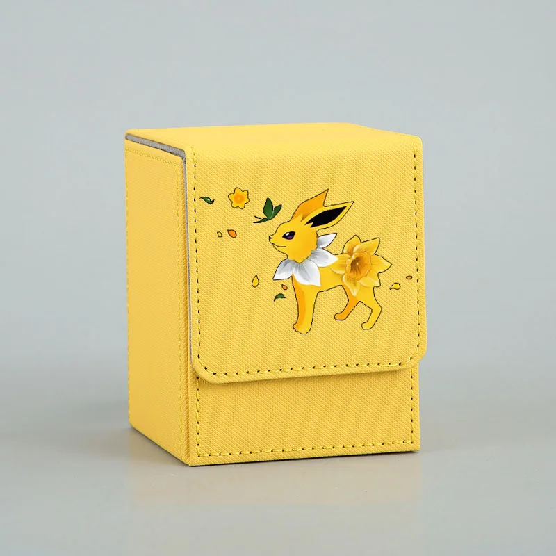 Pokemon particulier Jolteon Flareon Sylveon Eevee boîte de rangement de cartes en cuir faite maison Anime classiques jeu Collection carte jouet cadeau