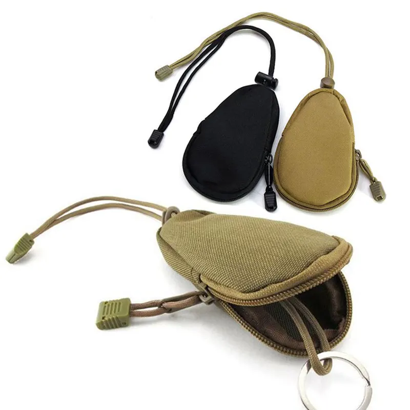 EDC-Mini Porte-Clé avec Fermeture Éclair pour Homme, Porte-Monnaie, Poudres, Sac Camouflage, Petite Poche, Porte-clés, Étui, Pack Out Door