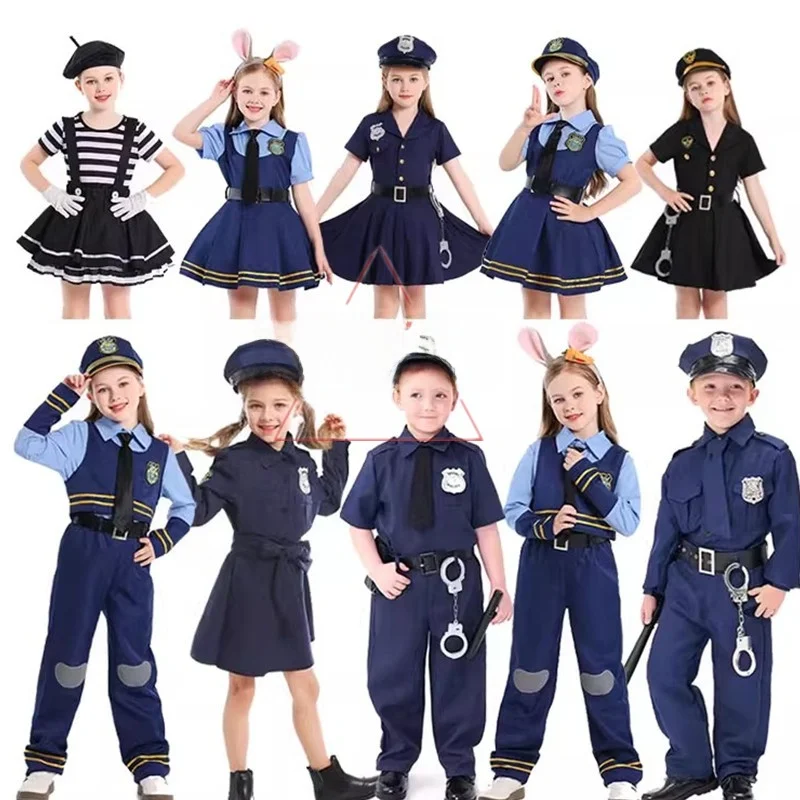 

Детский сценический костюм на Хэллоуин, женский полицейский комплект orm, косплей, кролик, полицейский комплект, ролевой комплект