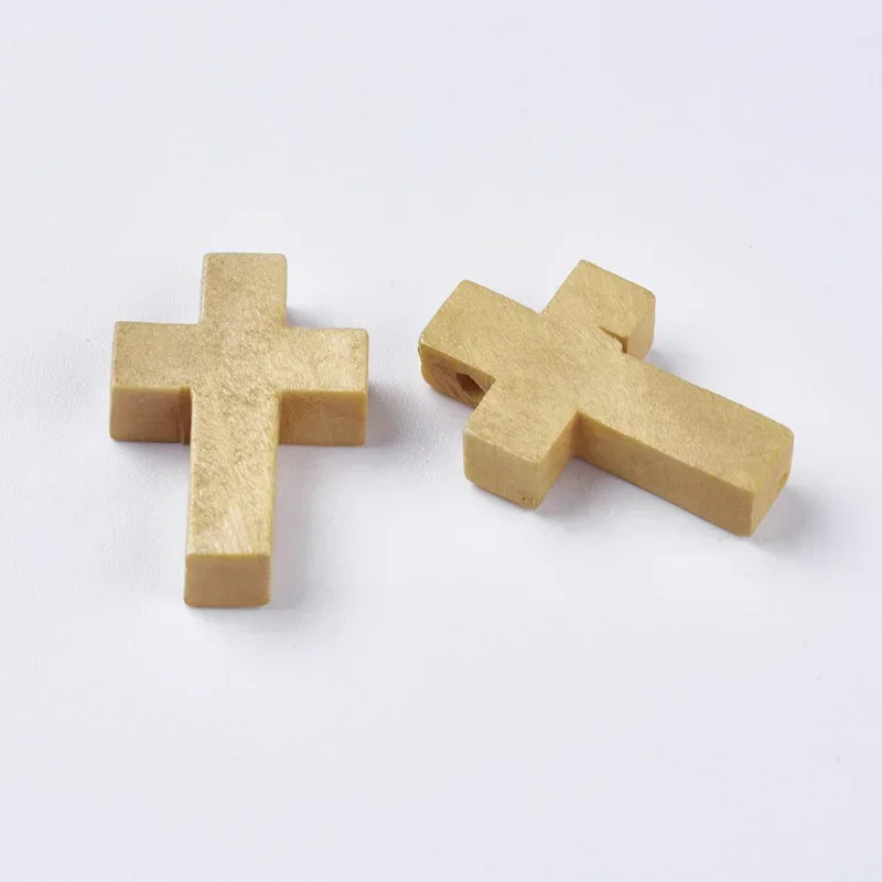 100pc Wood Pendants  Cross Pendants  Camel  22x14x4mm  Hole: 2mm