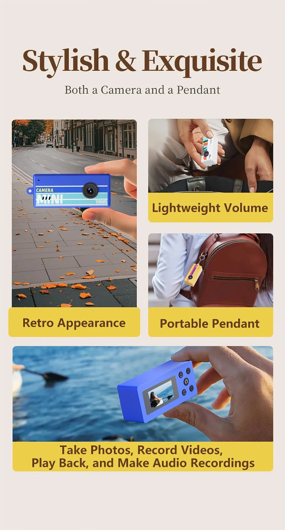 X7 1080P Full HD Thumb Camera 0.96inch Mini Action Retro Camera Support Memory Card Very Small Camcorder Keychain Video Recorder