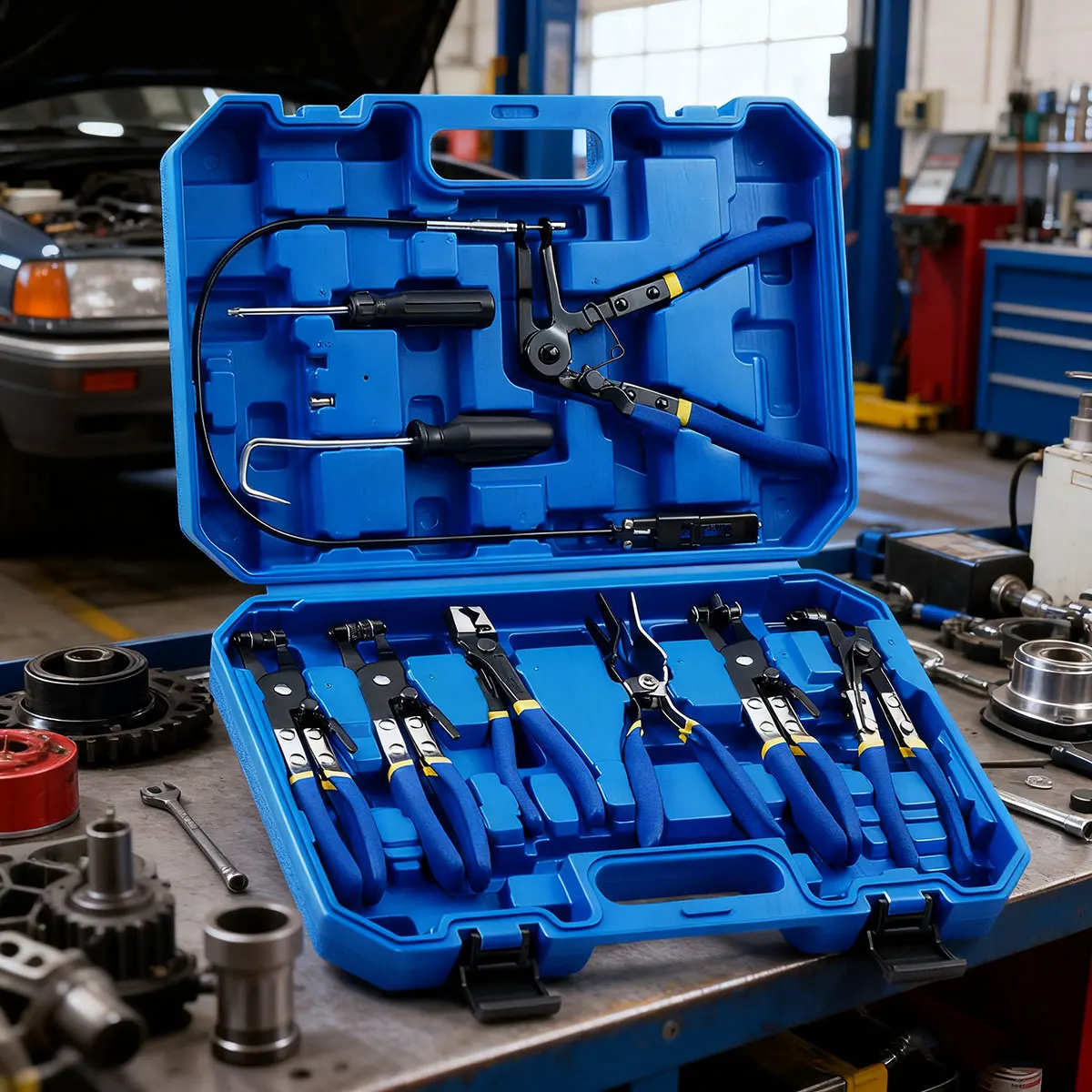 Alicates de abrazadera de manguera, herramientas de desmontaje de automóviles para taller automotriz, accesorios de herramientas, Kit mecánico automático, desmontaje de garaje