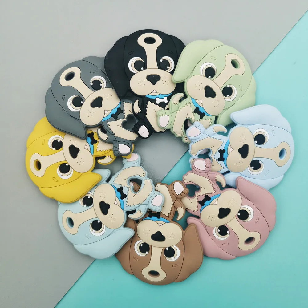 1PC Baby Dog Food Grad Silicone Bead Teether Pendants Pacifier Chains Necklace Accessories for Infant Teething Toys Kawaii Gifts