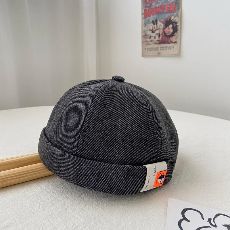 New Design Docker Cap Dome Hat Retro Sailor Brimless Cap Unisex Adjustable Beanie Hats for Men Women Skullcap Bonnet Street Caps