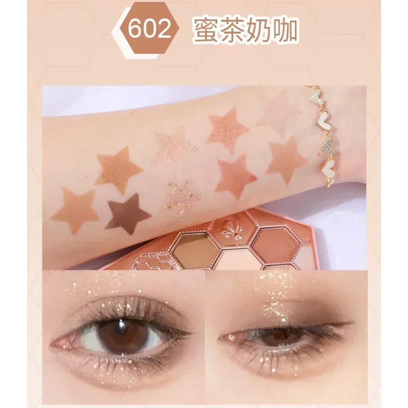 HOLD LIVE Tavolozza di ombretti con diamanti a nido d'ape a 12 colori Ombretto luccicante opaco Cosmetici per trucco lucidi a lunga durata impermeabili