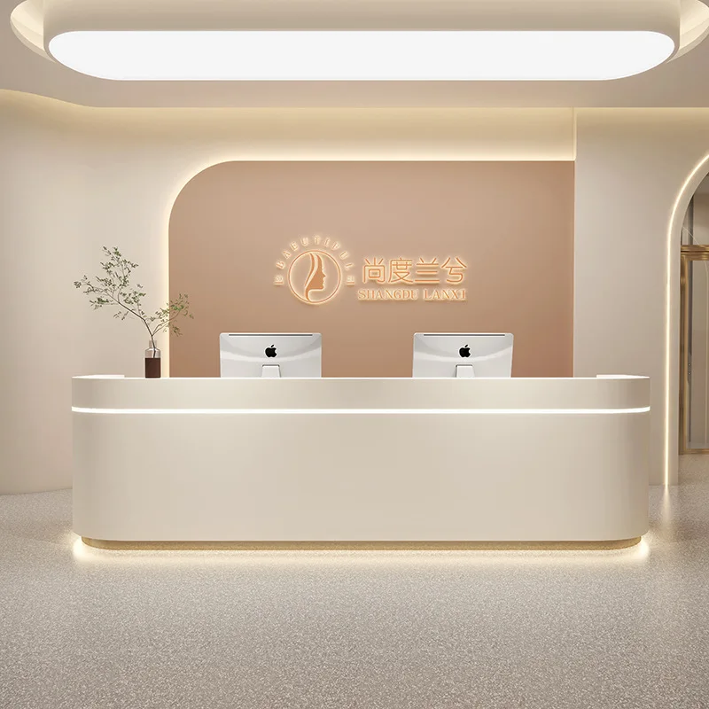 Luxury Sophistication Reception Desk Load-bearing Solid Reception Desk Premium Reinforced Office Furniture Mesa De Recepção LJ40
