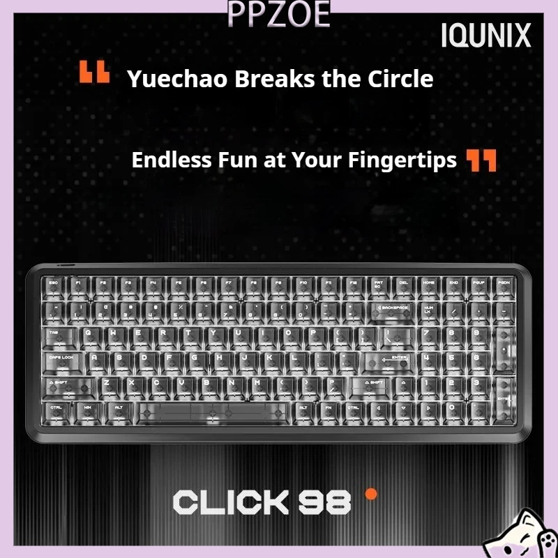 IQUNIX F97 Black Warrior Tri-mode Wireless Mechanical Keyboard,hot Swap,Aluminum Frame,RGB Backlit,Gaming Custom Keyboard for CS