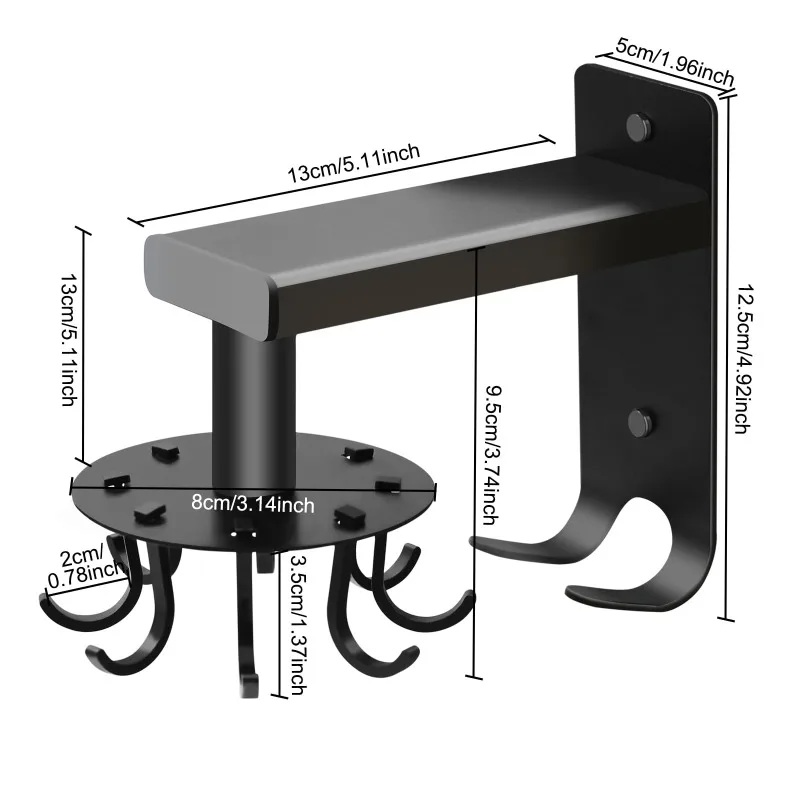 Kitchen Swivel Hooks, Wall-mounted Spatula and Spoon Hanging Rack No-punch Kitchenware Storage Rack Hanging Rod No-nail Shelf