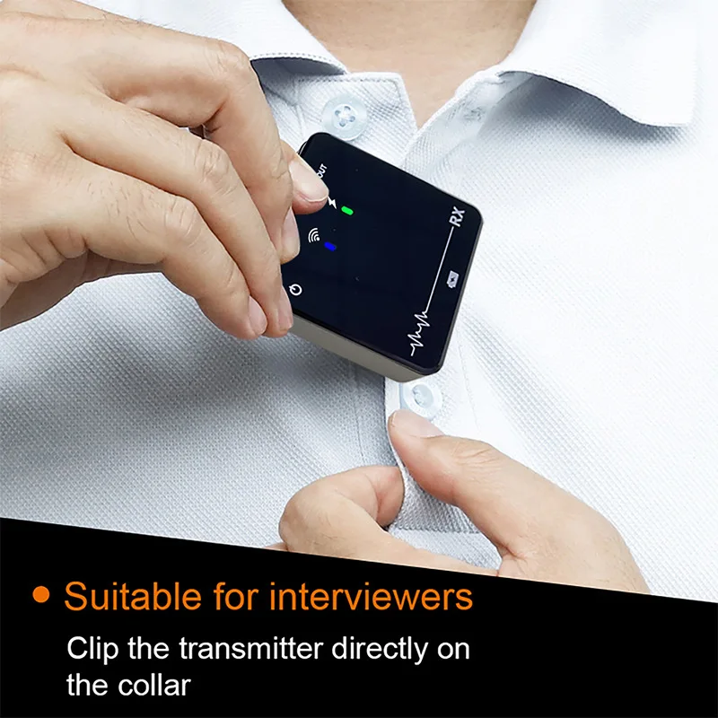 Interview with Mini One to Two UHF Live Launch Small Square Camera Mobile Phone Lavalier Wireless Microphone