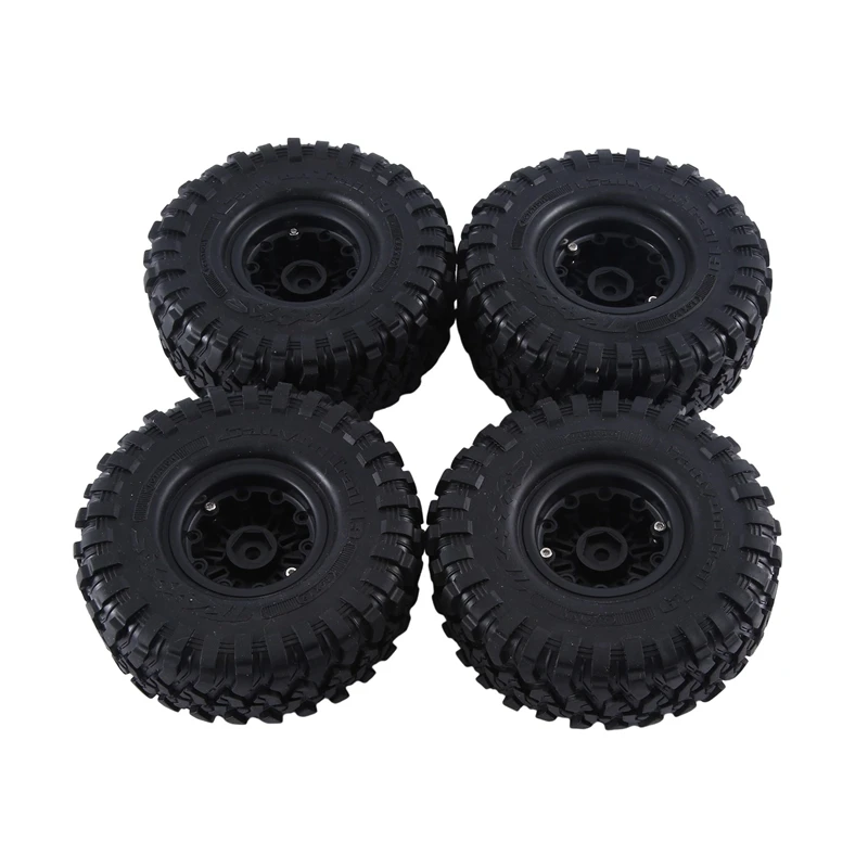 4Pcs 120Mm Metal 1.9Inch Beadlock Wheel Rim Rubber Tire Set For 1/10 RC Crawler Car Traxxas TRX4 RC4WD D90 Axial SCX10