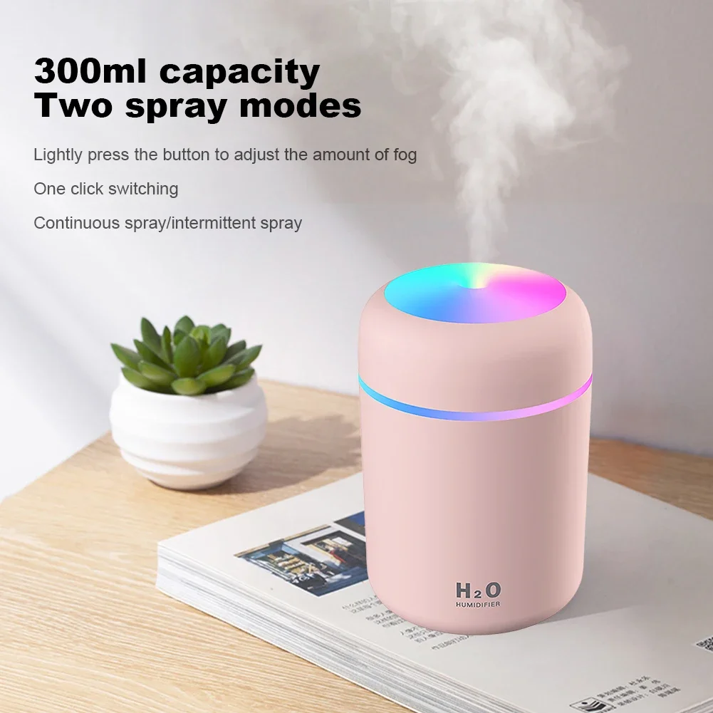 Mini Portable Air Humidifier USB Rechargeable with Colorful Light Car Mute Air Atomization Humidifier Oil Purifier Mist Maker  ﻿