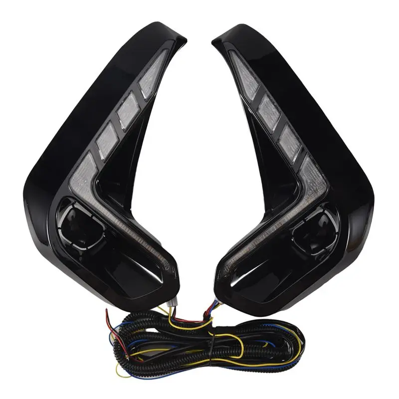 

A13Z-For Toyota Hilux Revo 2020 2021 LED DRL Daytime Running Lights With Turn Signal Bumper Fog Light Driving Lamp