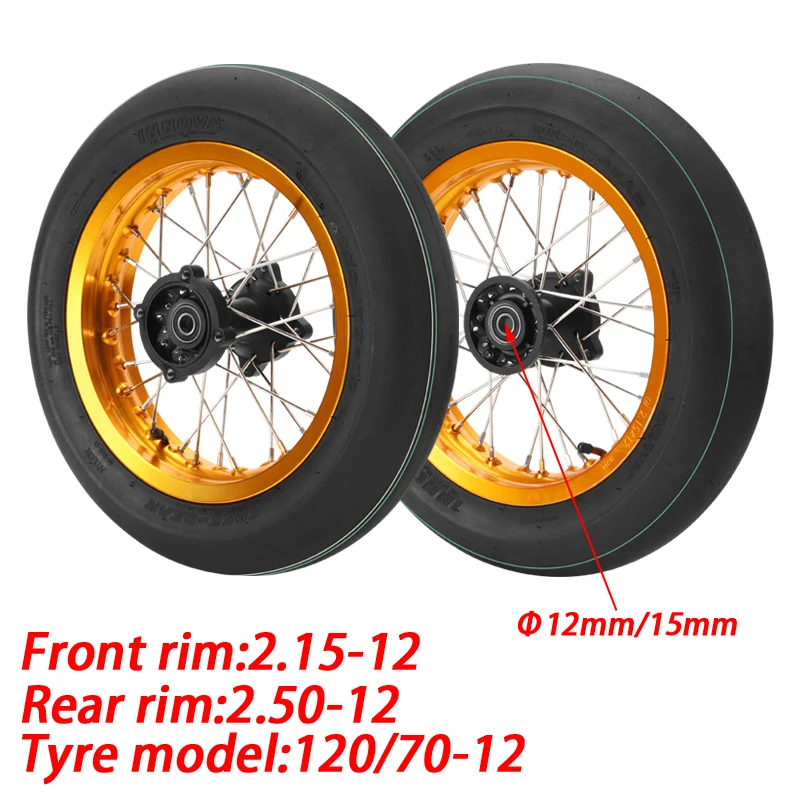 

Semi-hot melt Front 2.15-12 & Rear 2.50-12 12 inch wheels hub 120/70-12 tyre Road motorcycle modified accessories innova tires