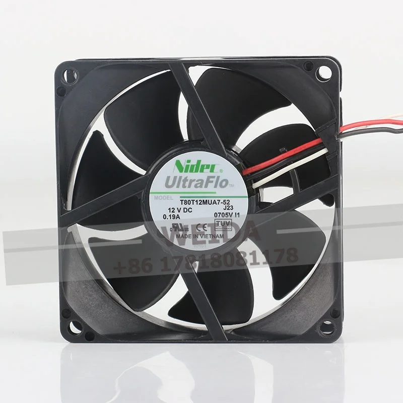 Genuine product Original Nidec 8CM DC 12V 0.19A AC EC 8025 Projector Three-wire 80X80X25MM T80T12MUA7-52 Cooling fan