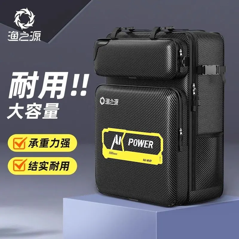 

Fishing Backpack Double Layer Waterproof Tackle Storage Bag with Shoulder Straps for Anglers