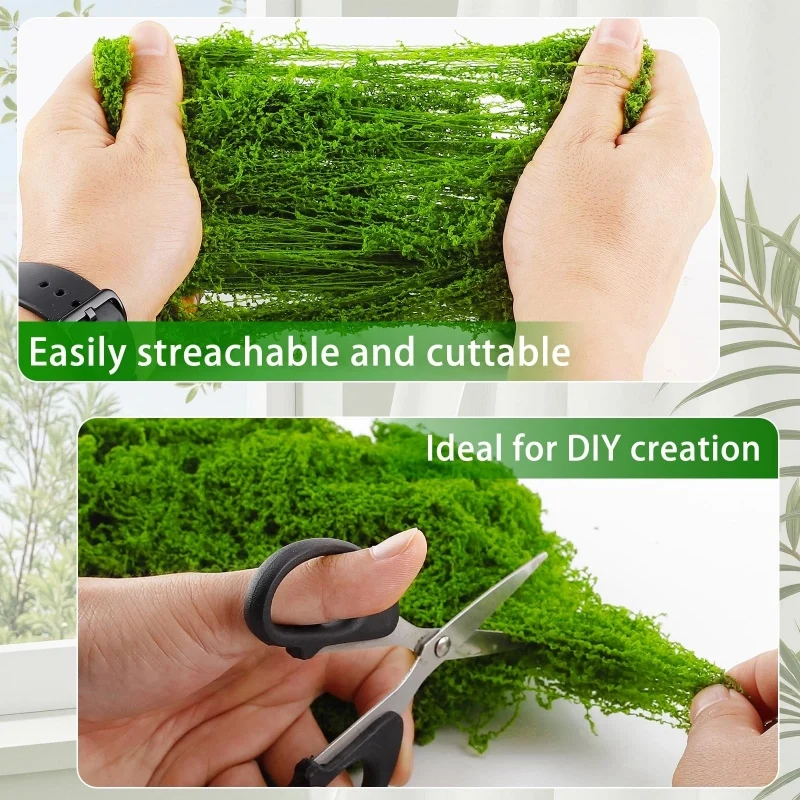 50/100g Simuliertes Moos Künstliches Moos Grüne Kunstpflanze für Haus Garten Wand Mikrolandschaft Dekoration DIY Basteln – Detail 1