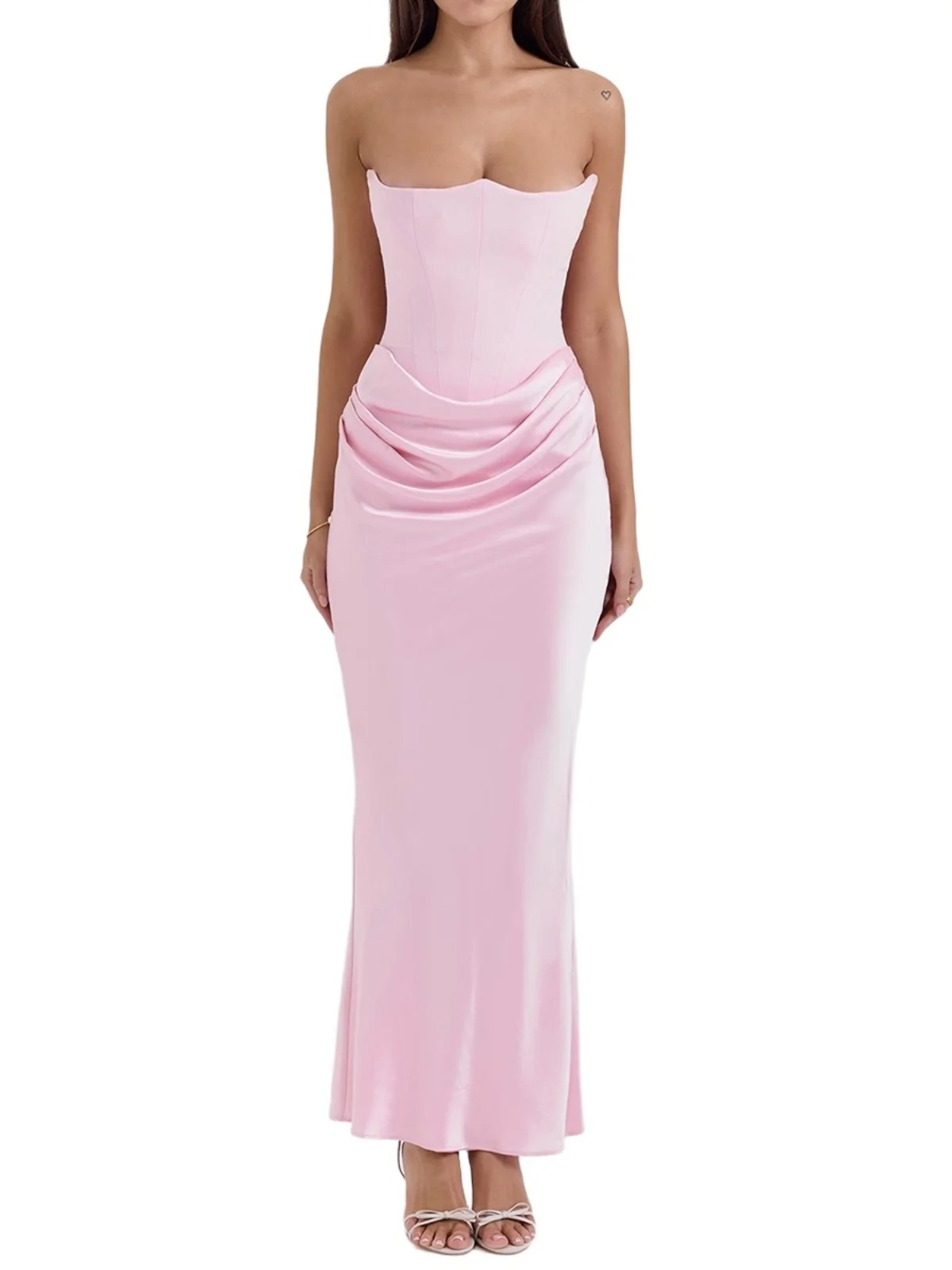 Seksowna sukienka Fibone na ramiączkach, długa, balowa, z wysokim stanem, poliestrowa, na wiosnę, jesień i zimę, wyszczuplająca sylwetkę H.