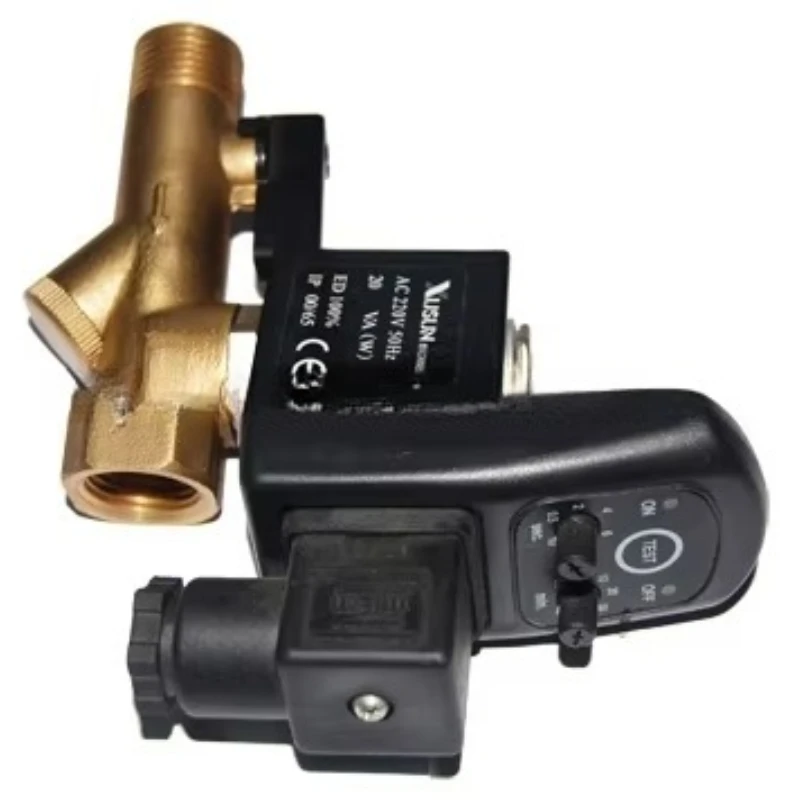 

Electric Solenoid Valve 1/2" 1/4" Thread Size air Compressor Parts Timer Drain Auto Drain Valve