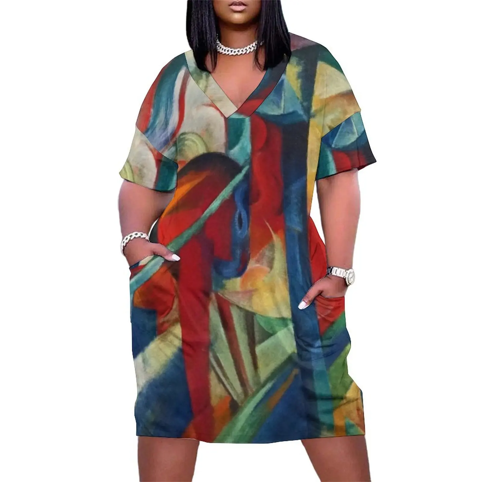 Franz Marc - Stables Loose Pocket Dress chic and elegant woman dress Women's summer dress