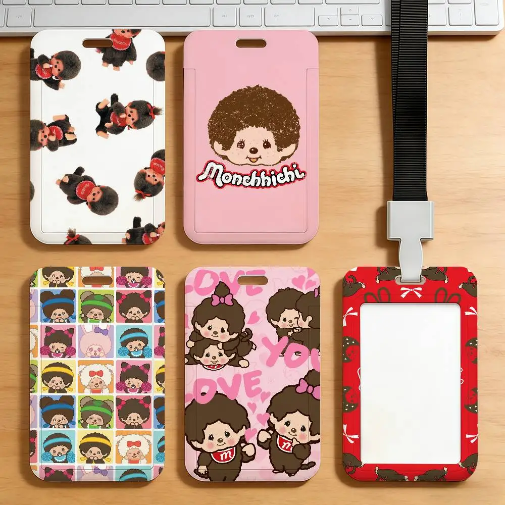 Porte-cartes mignon de dessin animé pour étudiants, cartes de repas sur le campus, cartes de transport en commun, métro, M-Monchhichi-ES