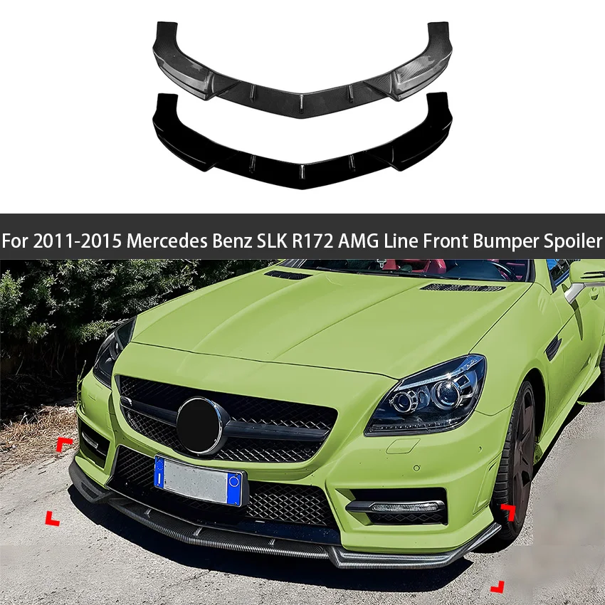 

For 2011 2012 2013 2014 2015 Mercedes Benz SLK R172 AMG Line Car Front Bumper Lip Spoiler Splitter Trim Accessories