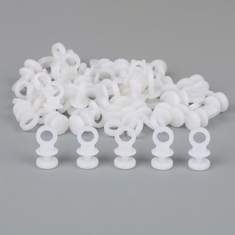 50PCS Curtain Rail White Modern Style Accessories Plastic Curtain Track Gliders for Home Hanging Curtain Glider Hook Ring Rail
