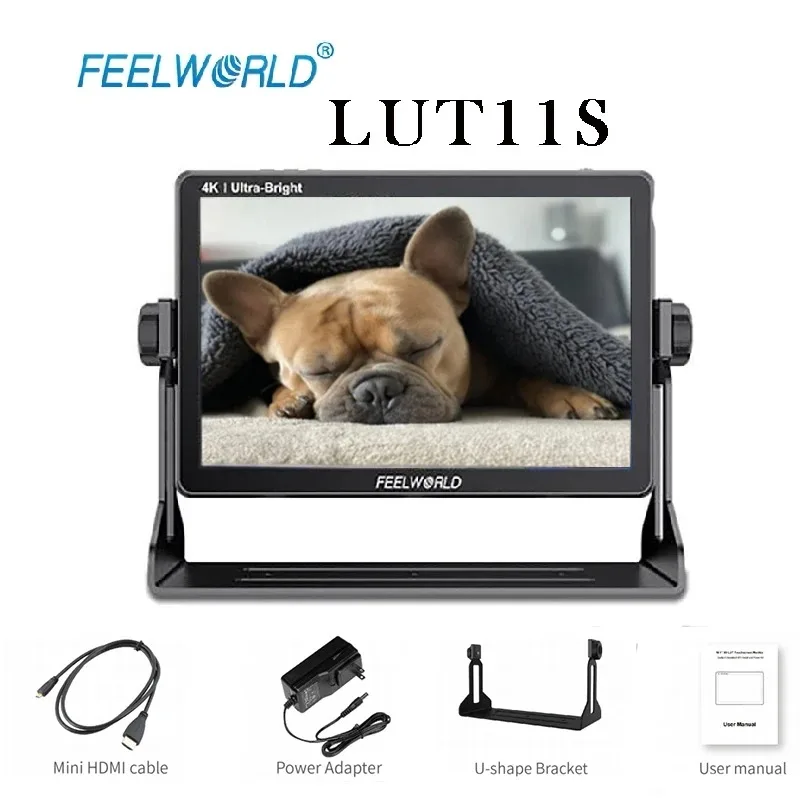 

FEELWORLD LUT11S 10.1" High Bright 2000nit Professional SDI/HDMI Touch Screen DSLR Camera Field Monitor with F970 External Power