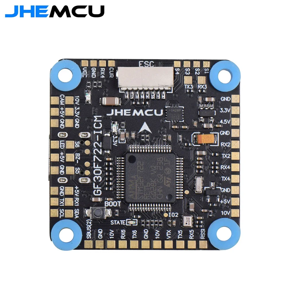 

JHEMCU GF30F722-ICM F722 F7 HD Baro OSD 5V 10V Dual BEC Контроллер полета 3-8S 30.5X30.5mm для радиоуправляемых FPV Запчасти для беспилотных летательных аппаратов