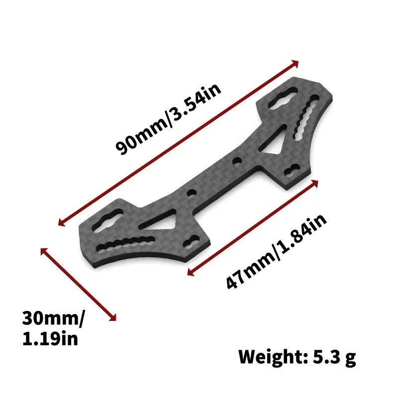 5pcs Carbon Fiber Shock Tower Battery Plate Second Floor Board Bumper Plate for Tamiya TT02 TT-02 1/10 RC Car Upgrade Parts