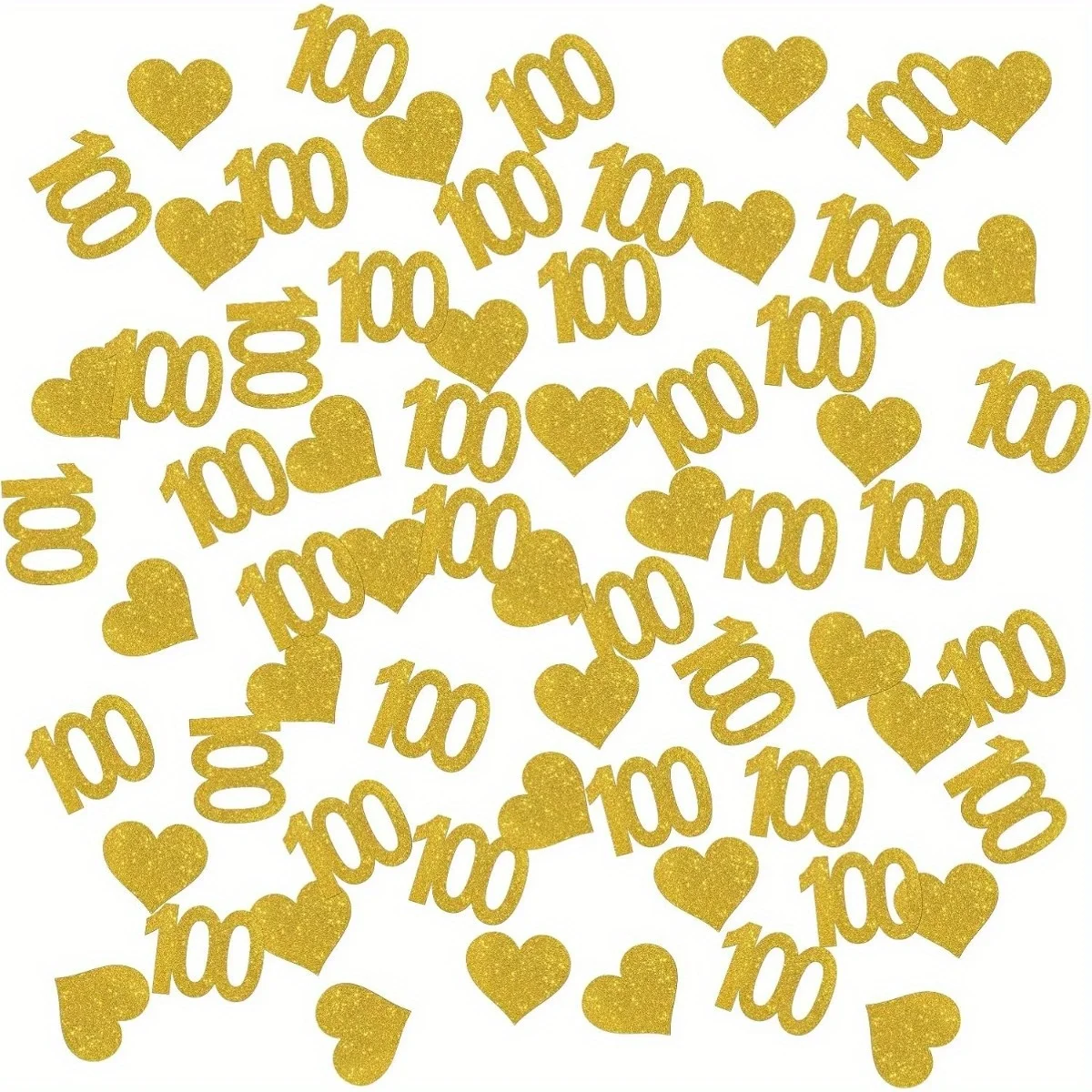 100 Stück Nummer 100 Konfetti, Happy 100th Birthday Tischdekoration, 100 Jahre Papierstreuung, Tischdekoration zum 100. Jubiläum