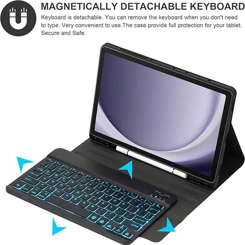 Imagen 2 del producto Funda para Samsung Galaxy Tab A9 de 8,7 pulgadas, para Galaxy Tab A7 Lite, funda para tableta de 8,7 pulgadas con portalápices y teclado Bluetooth