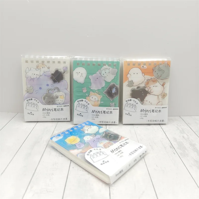 Mini Pocket Notebook Cute Rabbit Penguin PP Loose Leaf Notebook Student Thick Sticky Note Book Cat Notebook Spiral Notebook