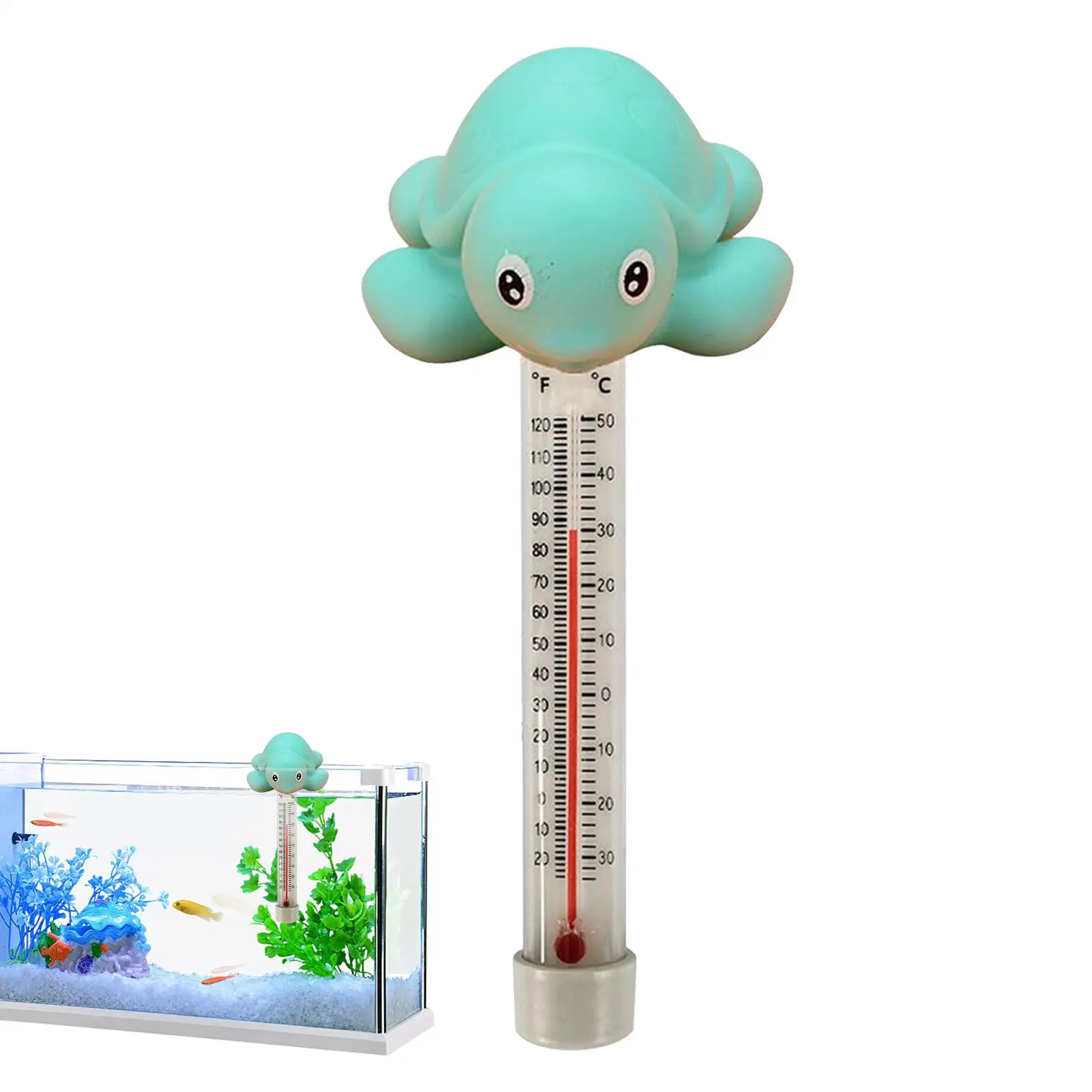 Pool Temperature Gauge Cartoon Animal Pond Meter with Rope Floating Water Temperature Gauge Pool Accessory for Spa Hot Spring
