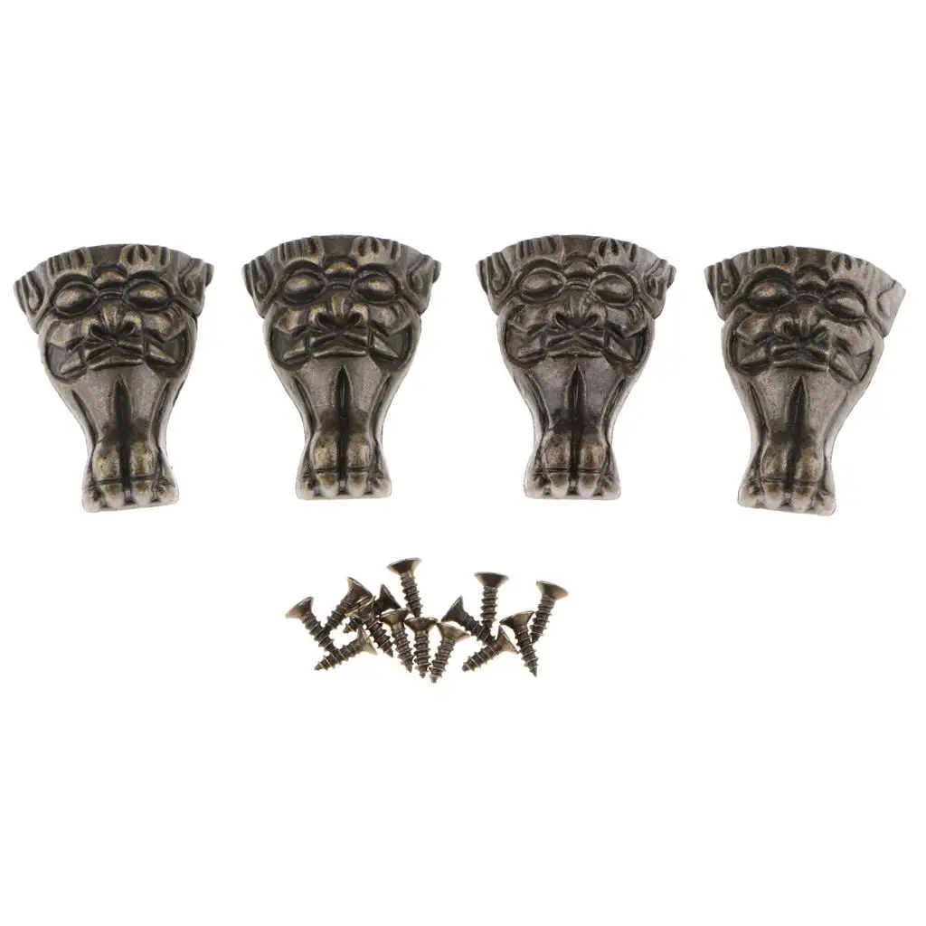 Mini Furniture Cabinet Leg Alloy Bronze Feet for Furniture Accessories Vintage Chest Furniture Decoration for Small Table Box