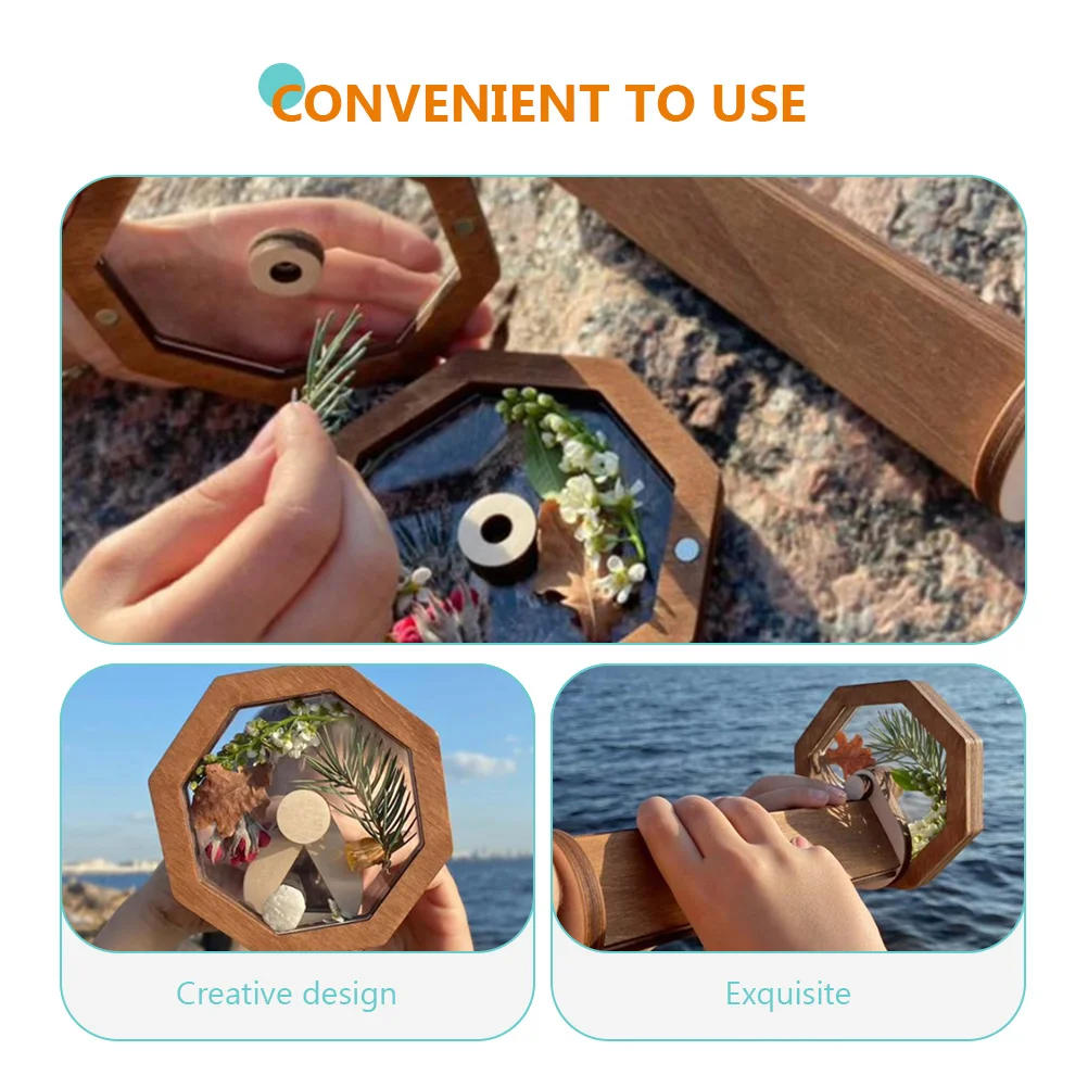 木製万華鏡キット回転デザイン子供知育玩具安全な材料ビジョン開発木材アクリル子供のギフト